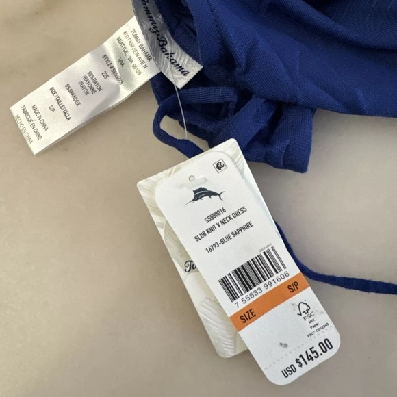 Tommy Bahama Womens Blue Double V Long Summer Maxi Dress S/ P - Picture 3 of 7